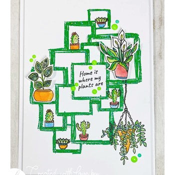 Julie Hickey Designs SQUARES MEDLEY Clear Stamps DS-HE-1029 plants