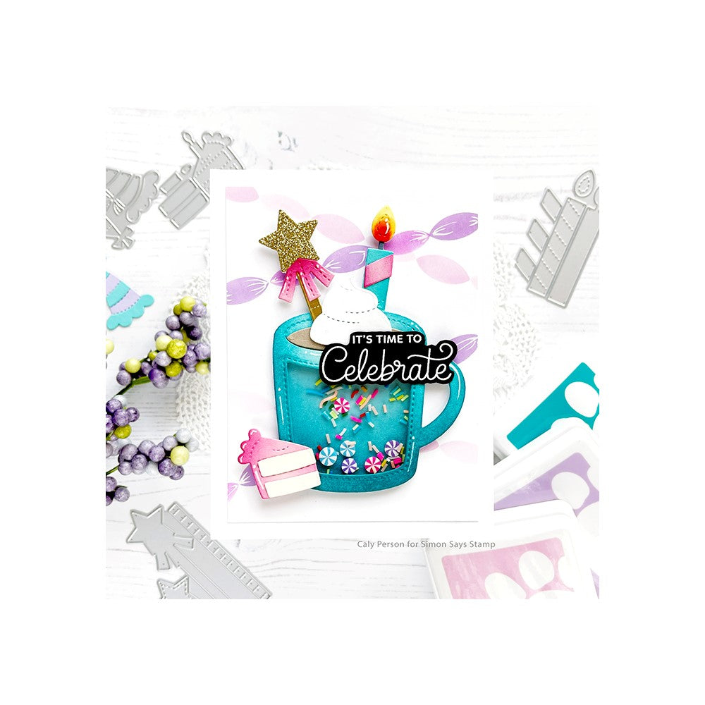 Pretty Pink Posh STREAMERS Stencils shaker