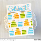 Pretty Pink Posh LAYERED BIRTHDAY CAKE Stencils glitter