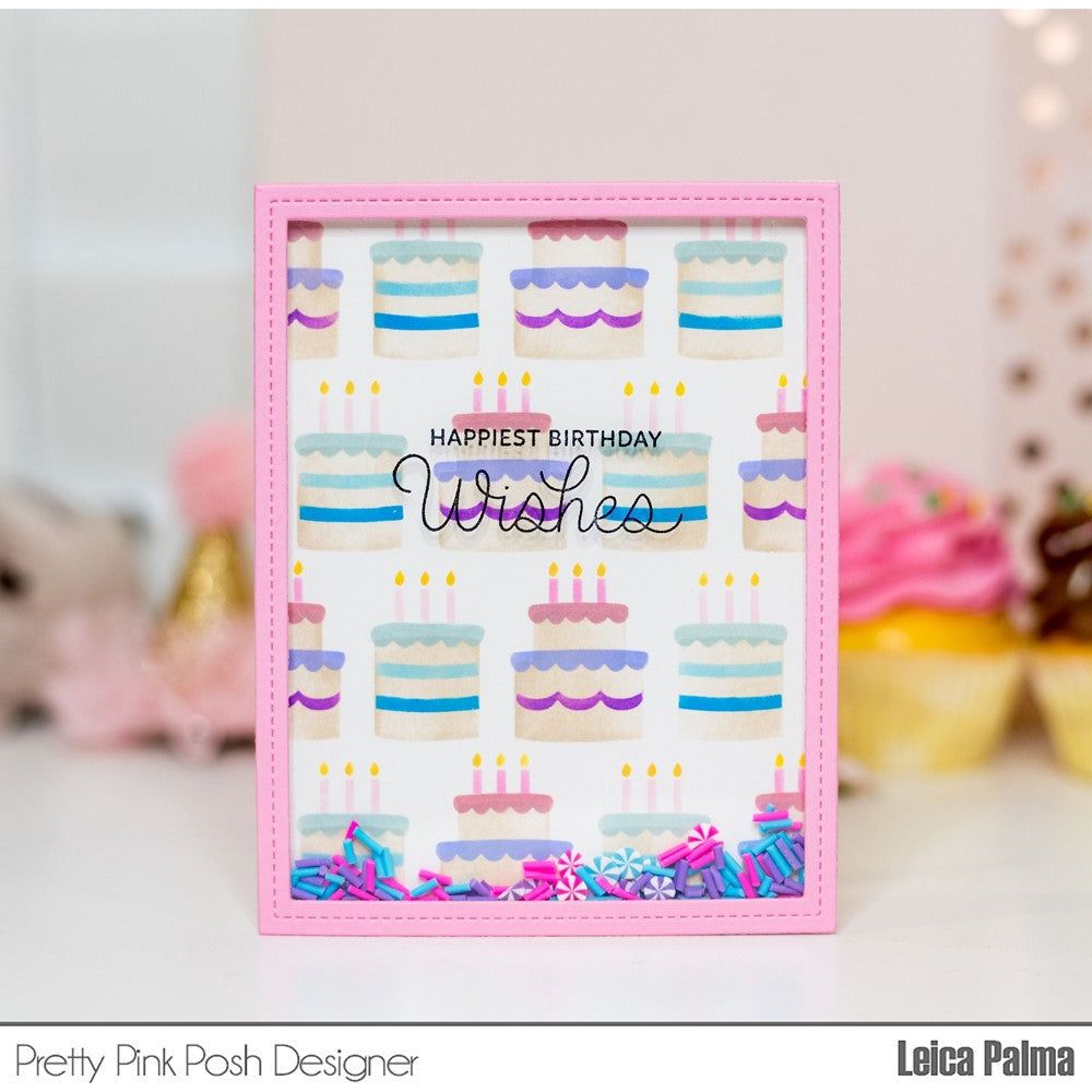 Pretty Pink Posh LAYERED BIRTHDAY CAKE Stencils birthday