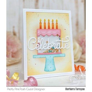 Pretty Pink Posh LARGE CELEBRATE SHADOW Dies cake