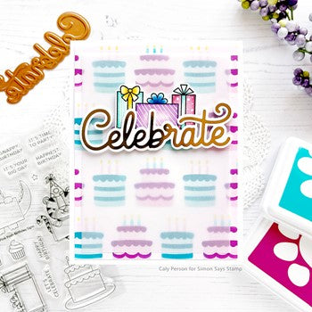 Pretty Pink Posh LARGE CELEBRATE SHADOW Dies foil