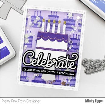 Pretty Pink Posh LARGE CELEBRATE SHADOW Dies purple