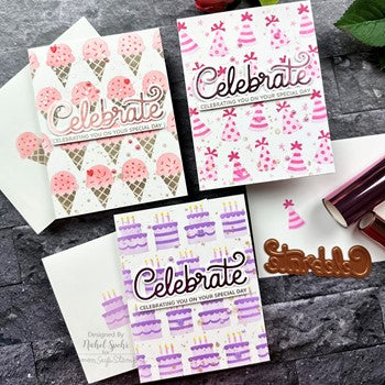Pretty Pink Posh LARGE CELEBRATE SHADOW Dies ice cream