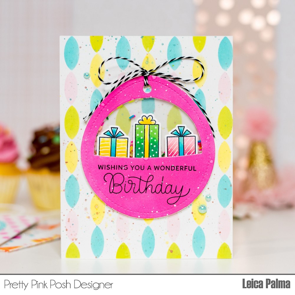 Pretty Pink Posh BIRTHDAY SENTIMENTS Clear Stamps tag