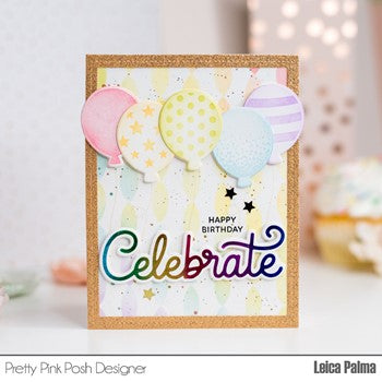 Pretty Pink Posh BIRTHDAY BALLOONS Clear Stamps celebrate