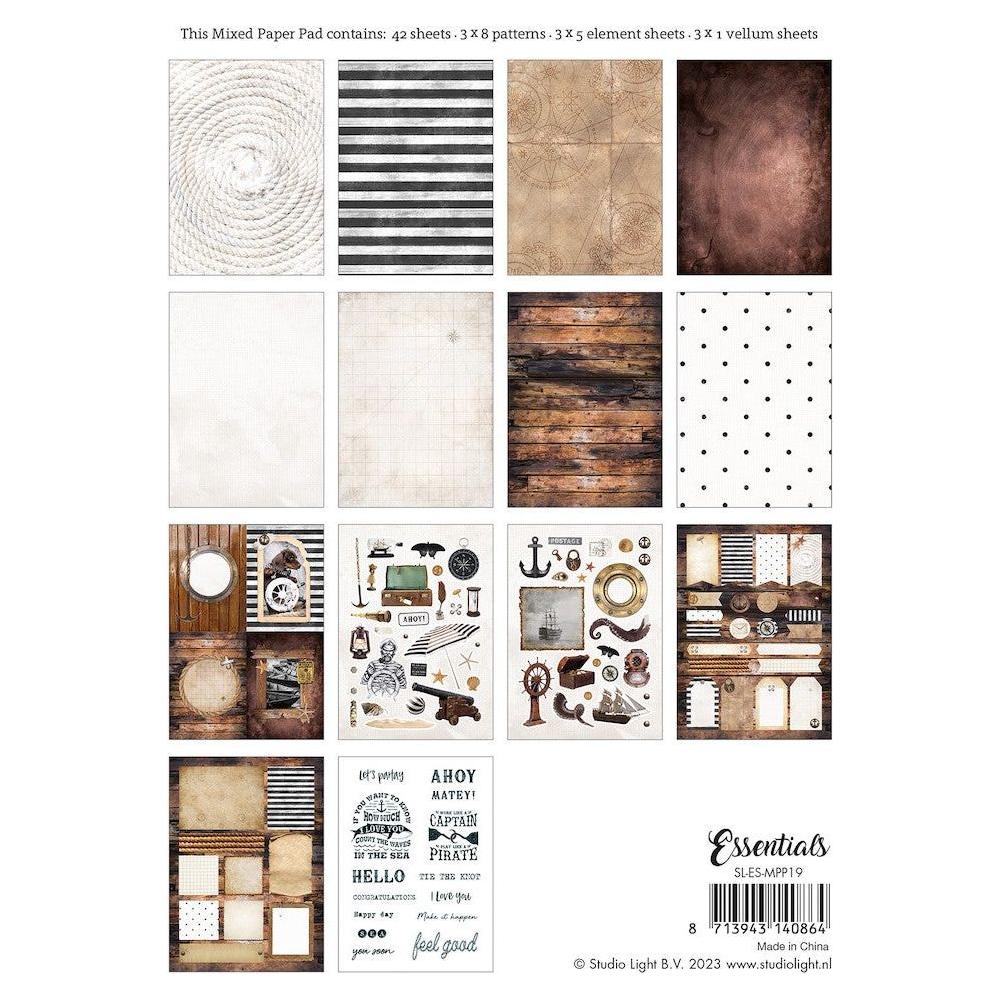 Studio Light VINTAGE TREASURES SEA Essentials Mixed Paper Pad slesmpp19 Pages detail