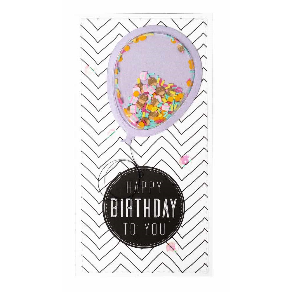Studio Light SENTIMENTS Essentials Sticker Book slesstic06 Birthday balloon shaker card
