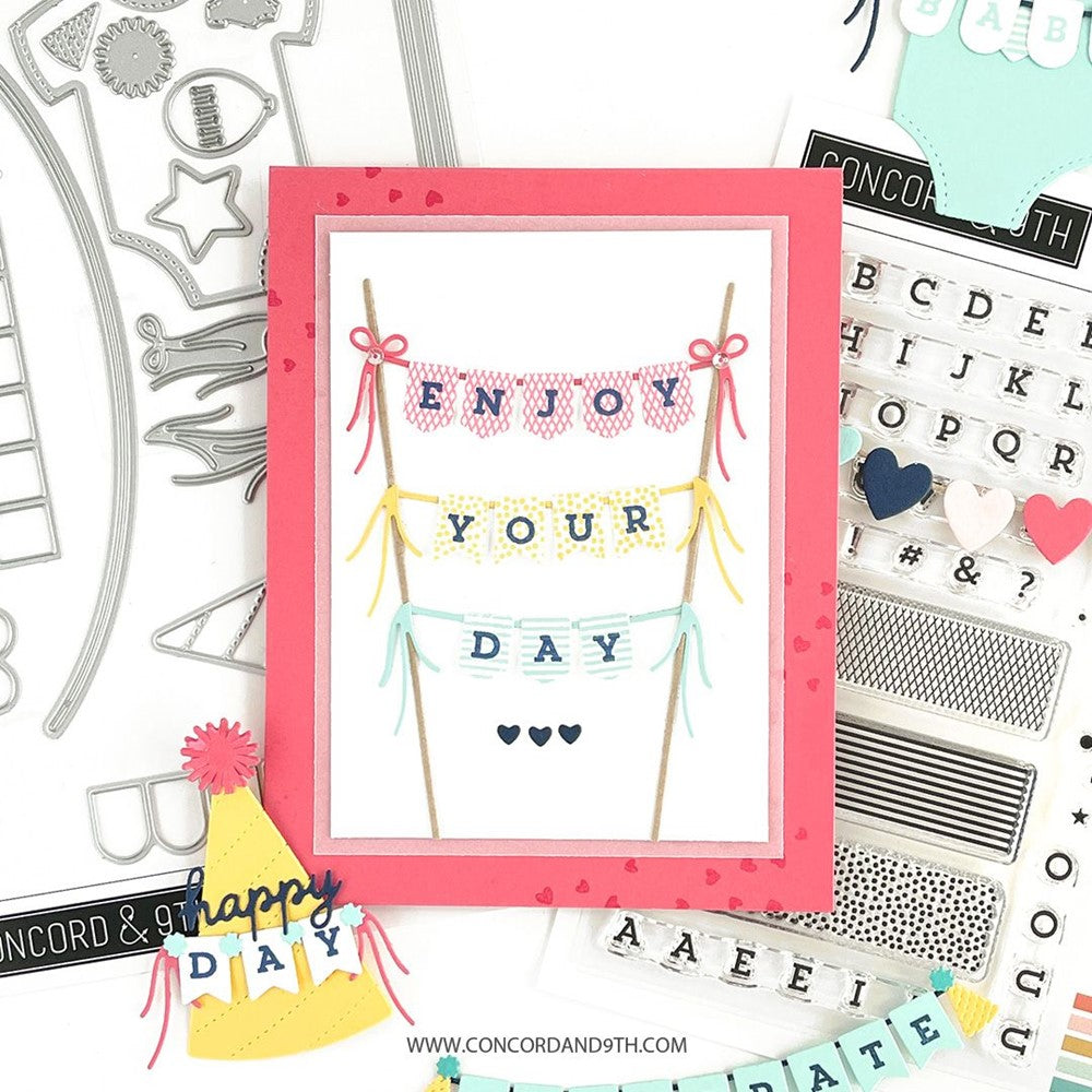 Concord & 9th BITTY BANNERS Clear Stamps 11753 enjoy your day banner card