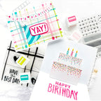 Concord & 9th MARKERED MESSAGES Dies 11757 Plaid party card | color-code:ALT01
