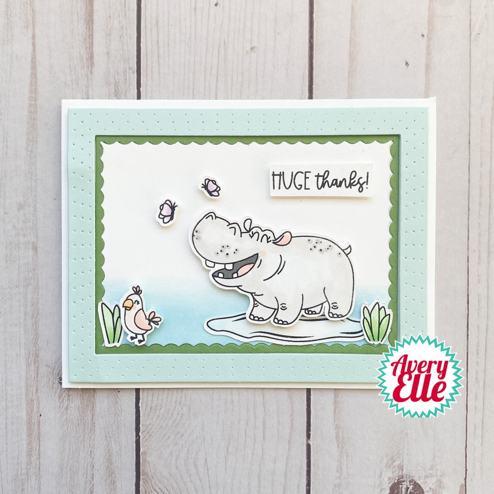 Avery Elle Clear Stamps HIPPO HOORAY ST-23-11 thanks