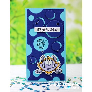 Whimsy Stamps YETI BIRTHDAY Outline Dies WSD180 circle