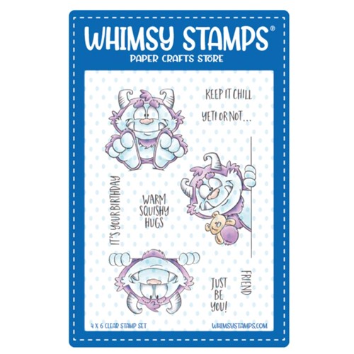 Whimsy Stamps YETI BIRTHDAY Clear Stamps DP1108