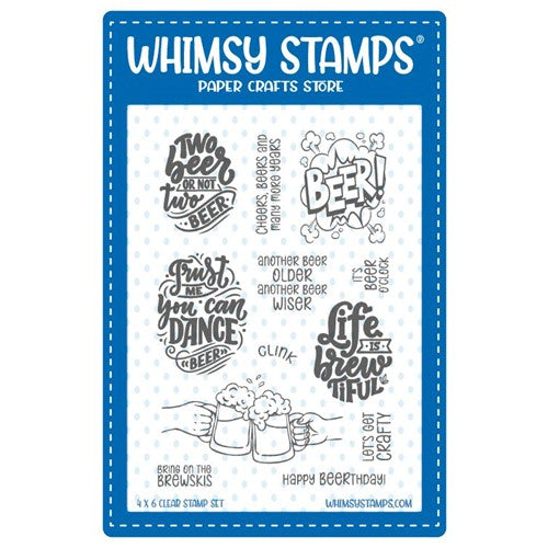 Whimsy Stamps BREWSKIS Clear Stamps CWSD152a