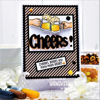 Whimsy Stamps BREWSKIS Clear Stamps CWSD152a cheers