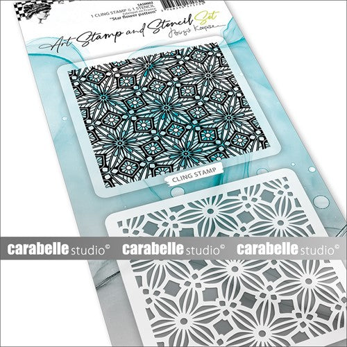 Carabelle Studio STAR FLOWER PATTERN Stamp and Stencil Set sas0002 main image