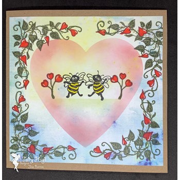 Fairy Hugs HEART FLOWERS Clear Stamps FHS-556 Heart 