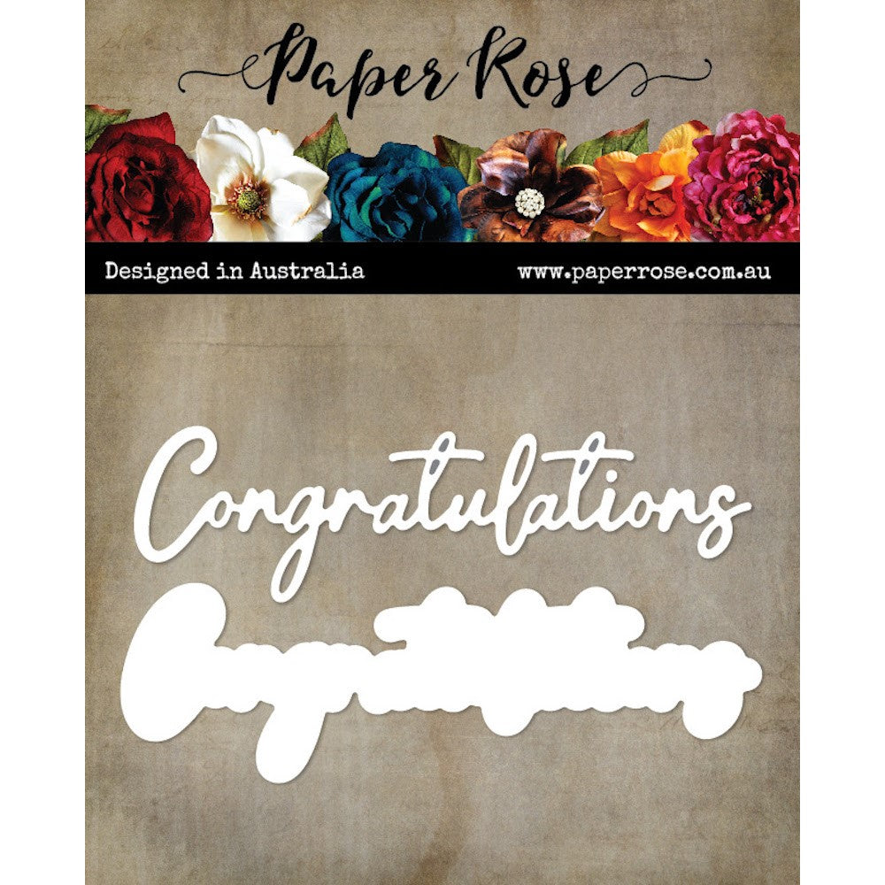 Paper Rose Small Congratulations Die Set