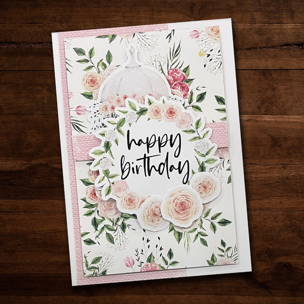 Paper Rose SUMMER BOUQUET Die Cuts 29158 birthday floral ephemera card