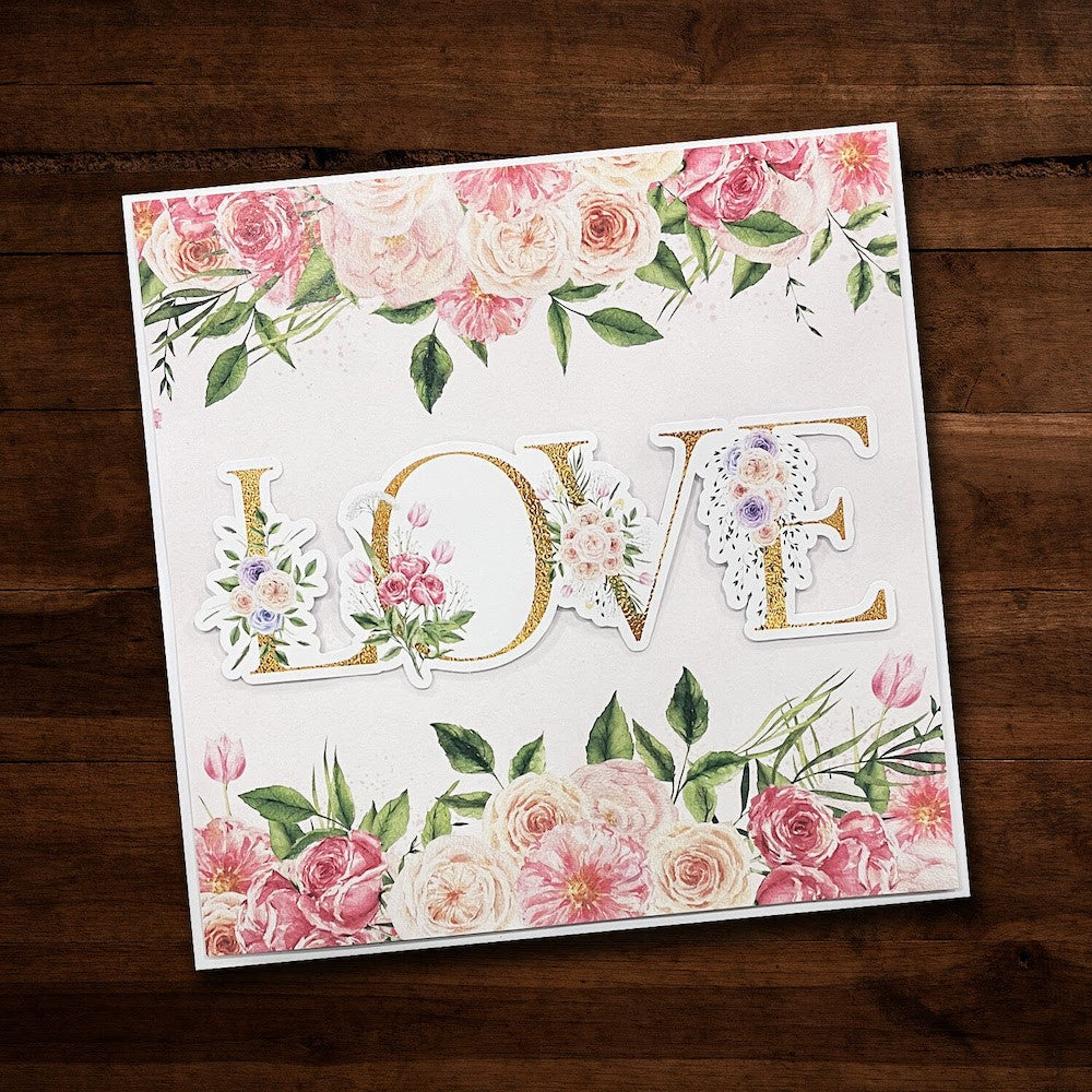 Paper Rose SUMMER BOUQUET Die Cuts 29158 love floral ephemera card