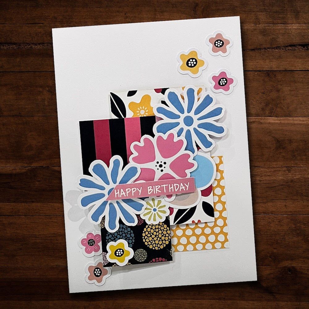 Paper Rose BRIGHT DAYS AHEAD Die Cuts 28762 birthday floral ephemera card