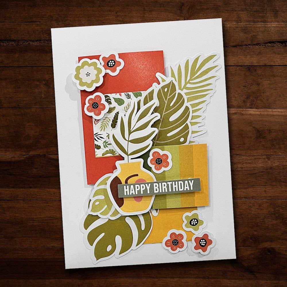 Paper Rose BRIGHT DAYS AHEAD 6x6 Paper 28759 happy birthday foliage card
