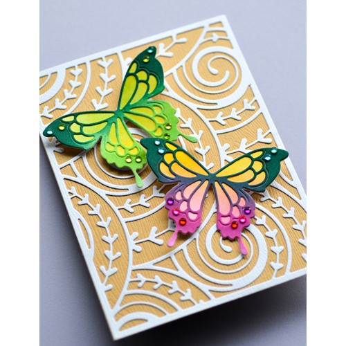 Memory Box CURLICUE PLATE Die 94698 butterflies