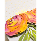 Memory Box GENTLE ROSE WATERCOLOR FLORAL Dies 94713 orange