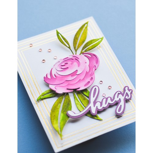 Memory Box GENTLE ROSE WATERCOLOR FLORAL Dies 94713 hugs