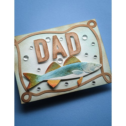 Memory Box FRESHWATER FISH 3D Embossing Folder and Dies ef1028 dad