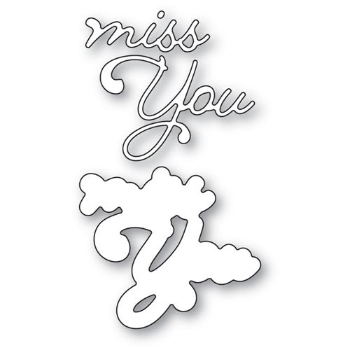 Poppy Stamps Miss You Moonlight Script Dies 2525 detail
