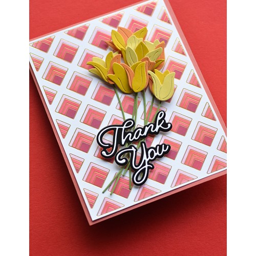 Poppy Stamps Deco Diamond Hot Foil Plate psf803 thank you