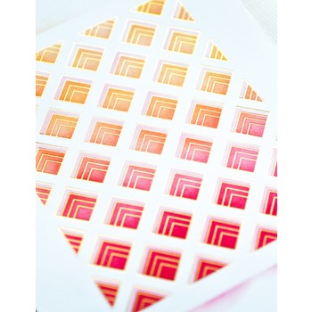 Poppy Stamps Deco Diamond Hot Foil Plate psf803 red orange