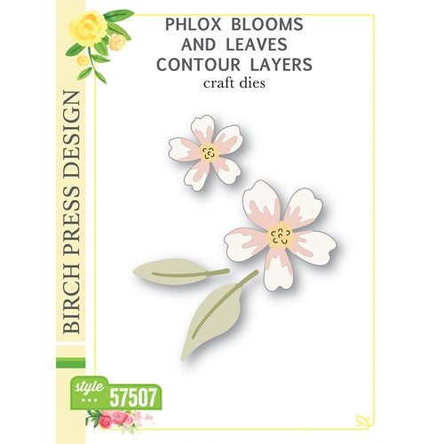 Birch Press Design Phlox Blooms And Leaves Contour Layers Dies 57507