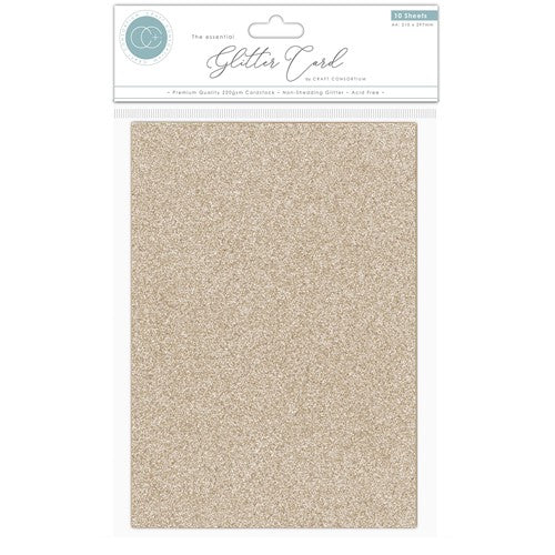 Craft Consortium The Essential Glitter Card Stock Champagne CCEGC003