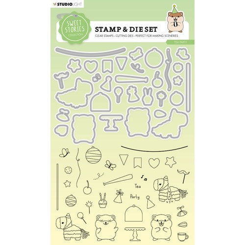 Studio Light Tea Party Sweet Stories Stamp and Die Set slssscd56