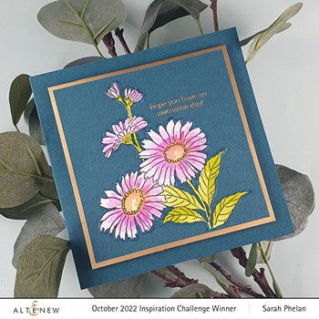Products Altenew Build a Garden Morning Asters Clear Stamp Stencil and Blending Brush Set ALT7585BN blue
