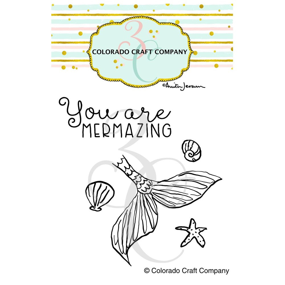 Colorado Craft Company Kris Lauren Mermazing Mini Clear Stamp AJ774