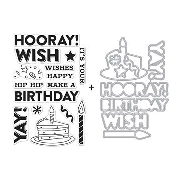Hero Arts Yay! Birthday Clear Stamp and Die Combo SB337