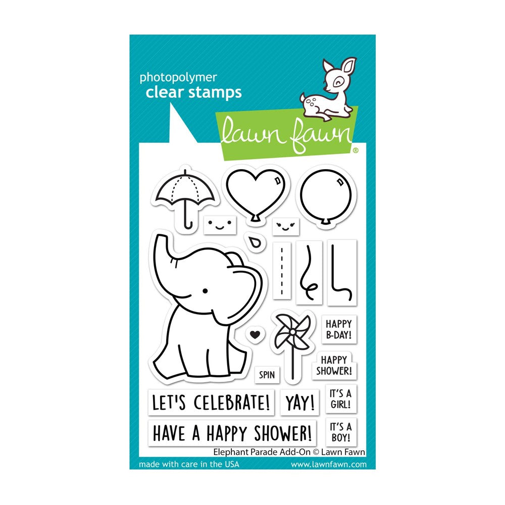 Lawn Fawn Elephant Parade Add-On Clear Stamps lf3067