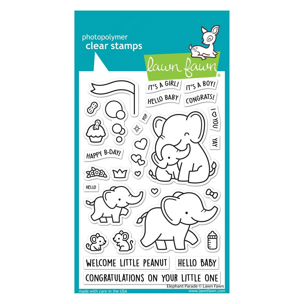 Lawn Fawn Elephant Parade Clear Stamps lf3065