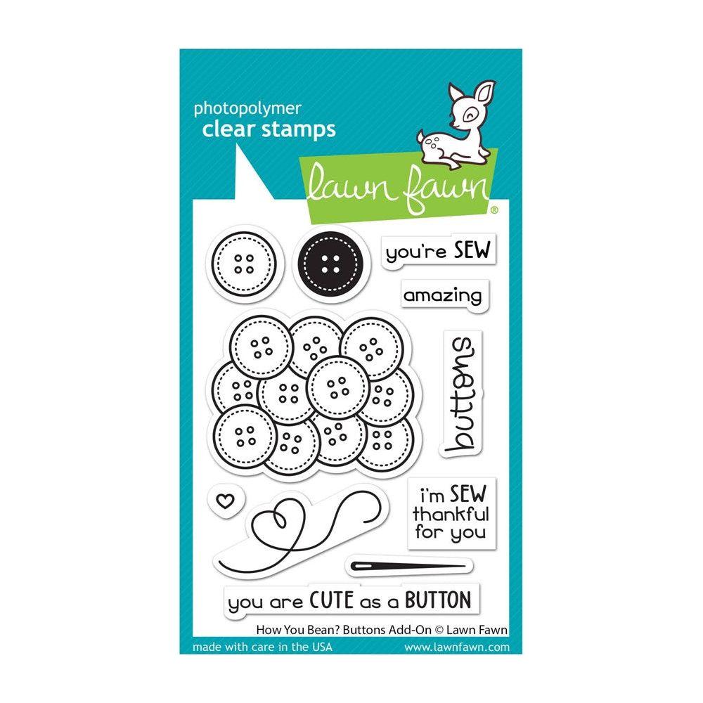 Lawn Fawn How You Bean? Buttons Add-On Clear Stamps lf3063