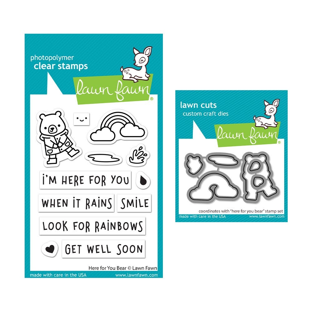 Lawn Fawn Set Here For You Bear Clear Stamps and Dies lfhfyb