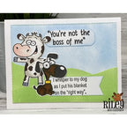 Riley and Company Funny Bones You're Not The Boss of Me Cling Rubber Stamp RWD-1112 cow