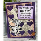 Riley and Company Funny Bones You're Not The Boss of Me Cling Rubber Stamp RWD-1112 hearts