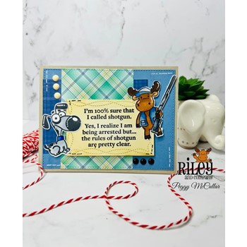 Riley and Company Funny Bones Shotgun Cling Rubber Stamp RWD-1123 moose