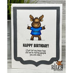 Riley and Company Funny Bones Let Me Know Cling Rubber Stamp RWD-1122 moose
