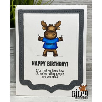 Riley and Company Funny Bones Let Me Know Cling Rubber Stamp RWD-1122 moose