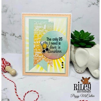 Riley and Company Funny Bones Beer N Sunshine Cling Rubber Stamp RWD-1114 circle