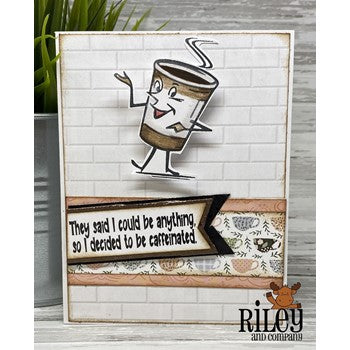 Riley and Company Funny Bones Be Caffeinated Cling Rubber Stamp RWD-1118 coffee